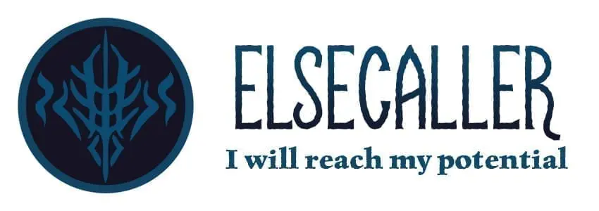 A heading placard to the Order of Elsecallers. It shows the symbol of the Elsecallers, with the word Elsecaller. Underneath the word, the placard says 'I will reach my potential'.