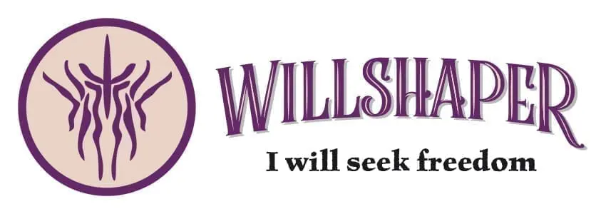 A heading placard to the Order of Willshapers. It shows the symbol of the Willshapers, with the word Willshaper. Underneath the word, the placard says 'I will seek freedom'.